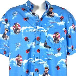 RSVLTS Top Gun RIP Goose Mens Button Shirt size Large Wingman F14 Pilot Kunuflex